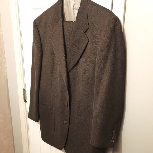 Stafford Men 2 Piece Greenish Brown Suit - Picture 1 of 16